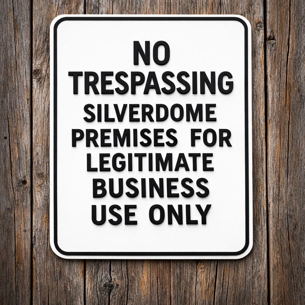 NO TRESPASSING Pontiac Silverdome Sign Safety Warning Detroit Lions Tigers